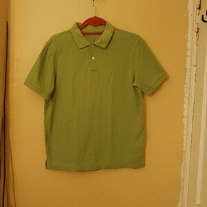 Craft and Barrow mens pea green signature Polo slim fit button up short …